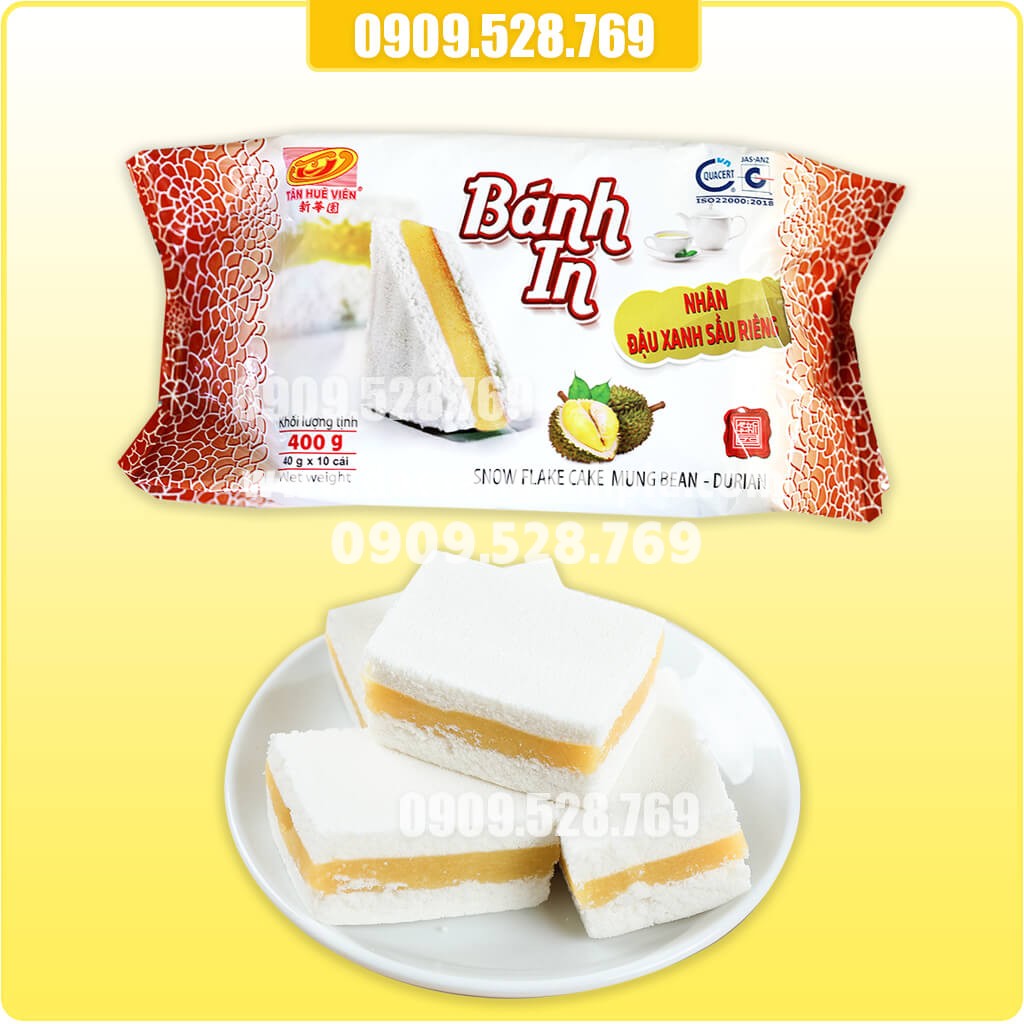 Bánh in 10 miếng đậu xanh sầu riêng - Đặc sản bánh Pía