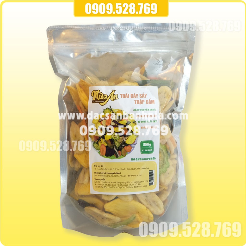 Trái cây rau củ sấy thập cẩm 500gr hiệu Mùa Ăn - Đặc sản bánh Pía