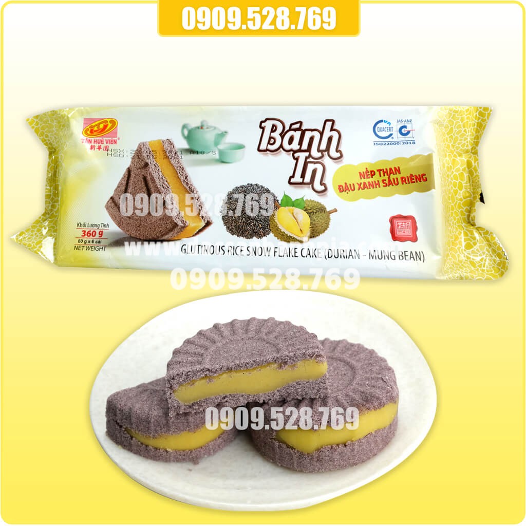 Bánh in nếp than đậu xanh sầu riêng - Đặc sản bánh Pía